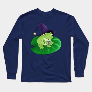 Wizard Frog on a Lilypad Long Sleeve T-Shirt